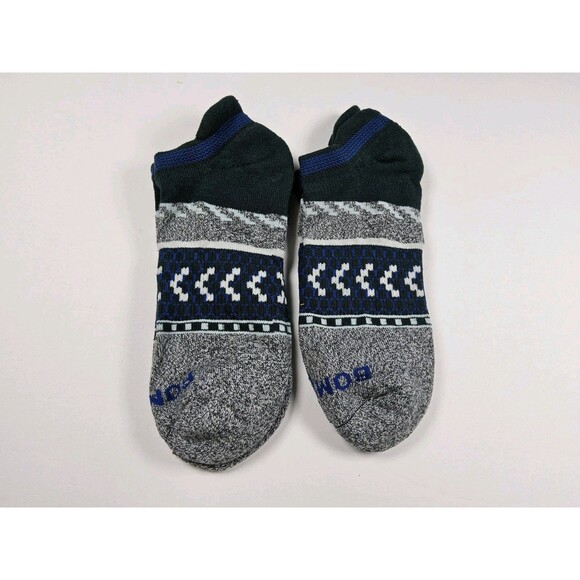 Bombas Pattern Athletic Ankle Socks Lot Of 2 Pairs Size L - Picture 2 of 2